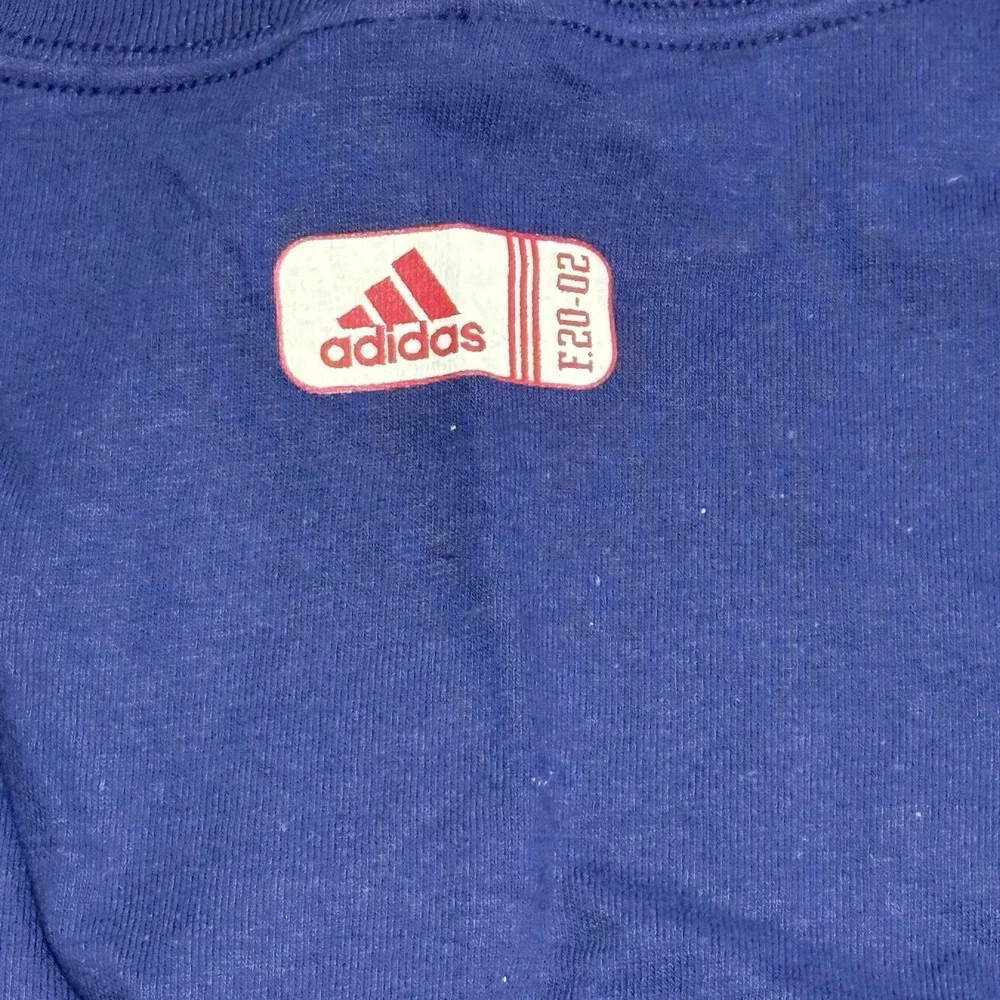 Vintage Adidas Shirt Blue Mens Crewneck Short Sleeve Sz L Football Helmet‎ 2002